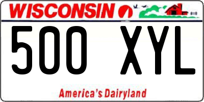 WI license plate 500XYL