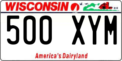WI license plate 500XYM