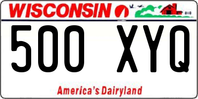 WI license plate 500XYQ