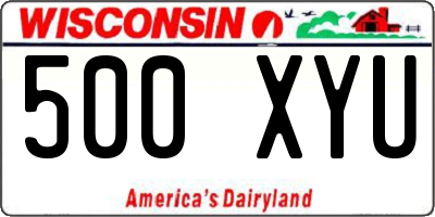 WI license plate 500XYU