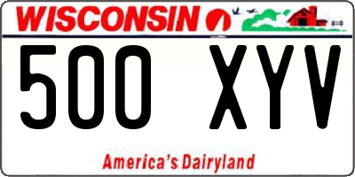 WI license plate 500XYV