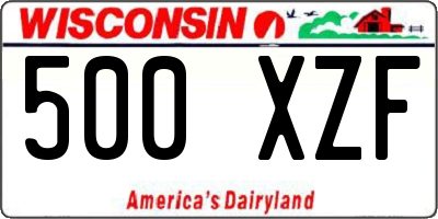 WI license plate 500XZF