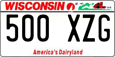 WI license plate 500XZG
