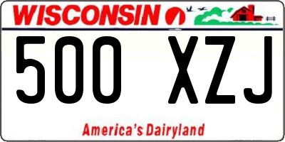 WI license plate 500XZJ