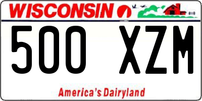 WI license plate 500XZM