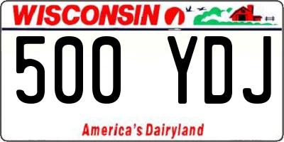 WI license plate 500YDJ