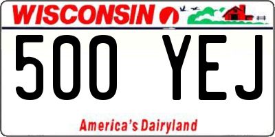WI license plate 500YEJ