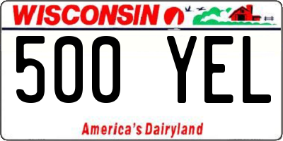WI license plate 500YEL