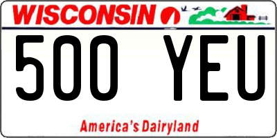 WI license plate 500YEU