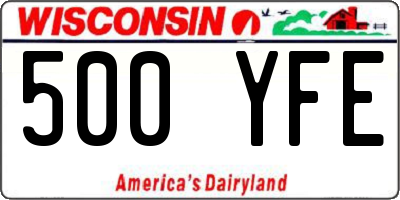 WI license plate 500YFE