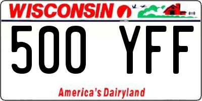 WI license plate 500YFF