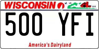 WI license plate 500YFI