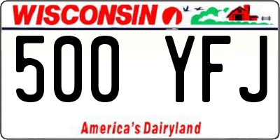 WI license plate 500YFJ