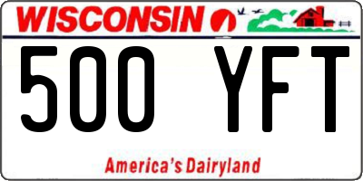 WI license plate 500YFT