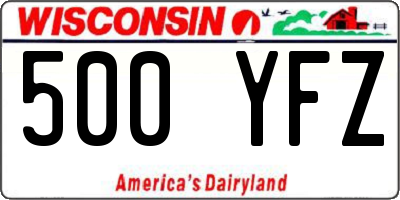 WI license plate 500YFZ