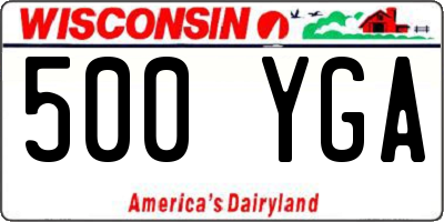 WI license plate 500YGA