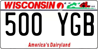 WI license plate 500YGB