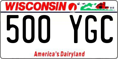 WI license plate 500YGC