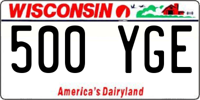 WI license plate 500YGE
