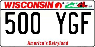 WI license plate 500YGF