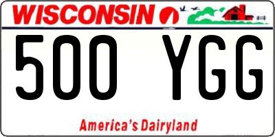 WI license plate 500YGG