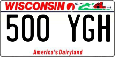 WI license plate 500YGH