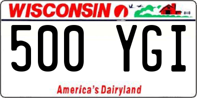 WI license plate 500YGI