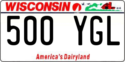 WI license plate 500YGL