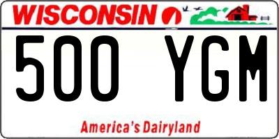 WI license plate 500YGM