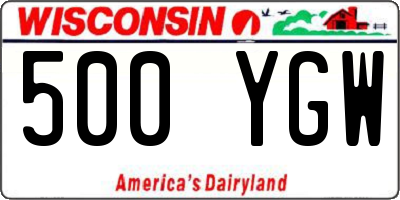 WI license plate 500YGW
