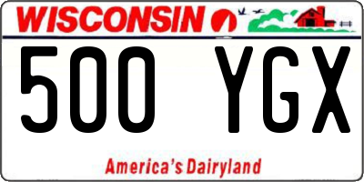 WI license plate 500YGX