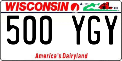 WI license plate 500YGY