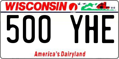 WI license plate 500YHE