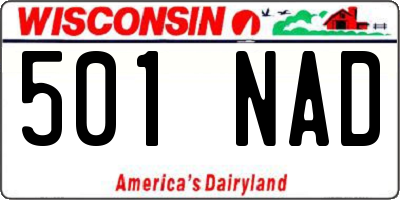 WI license plate 501NAD