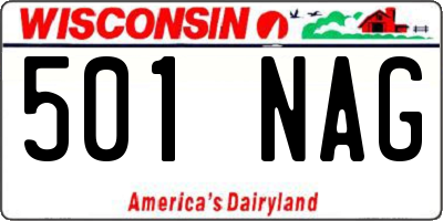 WI license plate 501NAG