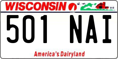 WI license plate 501NAI