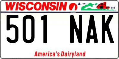WI license plate 501NAK