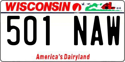 WI license plate 501NAW