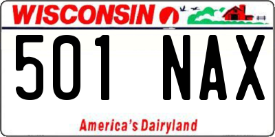 WI license plate 501NAX
