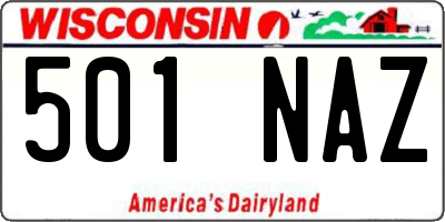 WI license plate 501NAZ