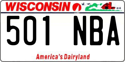 WI license plate 501NBA