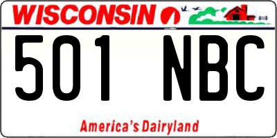 WI license plate 501NBC