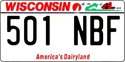 WI license plate 501NBF