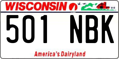WI license plate 501NBK