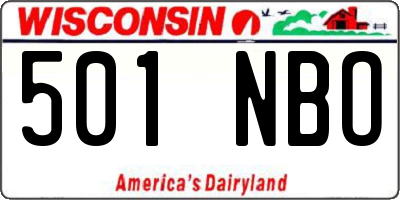 WI license plate 501NBO
