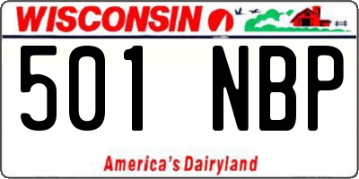 WI license plate 501NBP