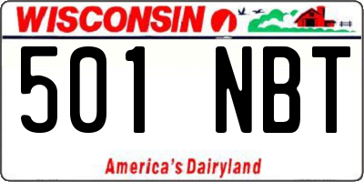 WI license plate 501NBT
