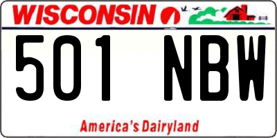 WI license plate 501NBW