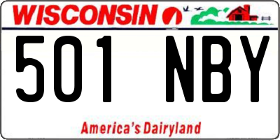 WI license plate 501NBY