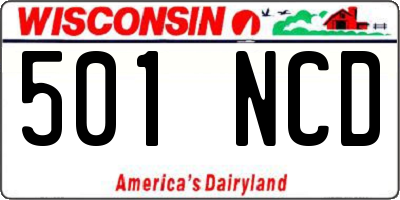 WI license plate 501NCD